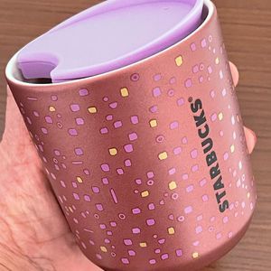 💜💕NWT Starbucks Fall 2021 Purple Spot Ceramic Mini Travel Mug Tumbler
